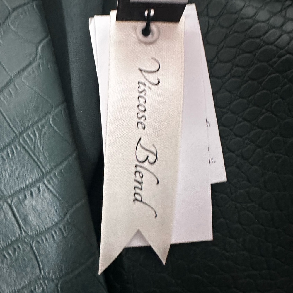 Catherine Malandrino Dark Green Croc-Embossed Moto Jacket - Picture 7 of 10